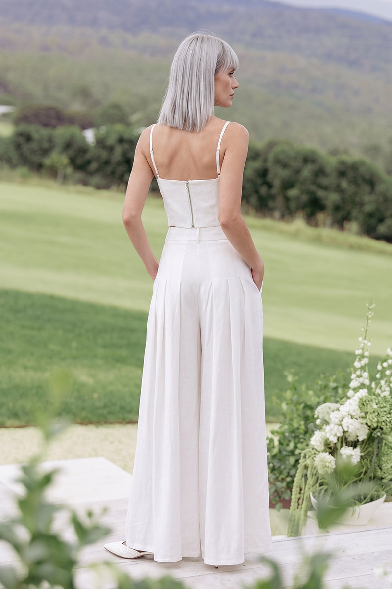 Pearl Trim Cami Wide Leg Tailored Sets