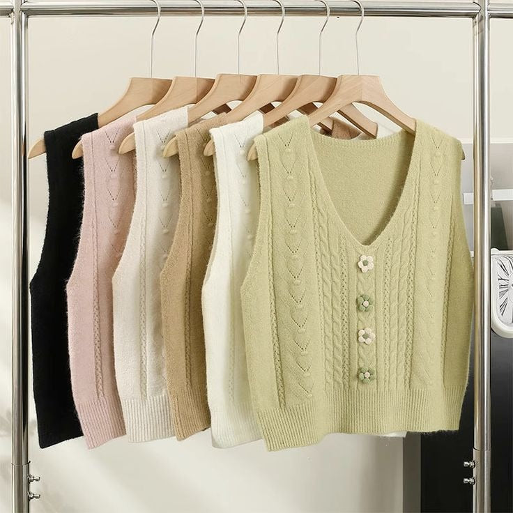 How To Team Up A Knitted Vest In 5 Styles