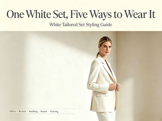 One White Set, Five Ways to Wear It | White Tailored Set Styling Guide
