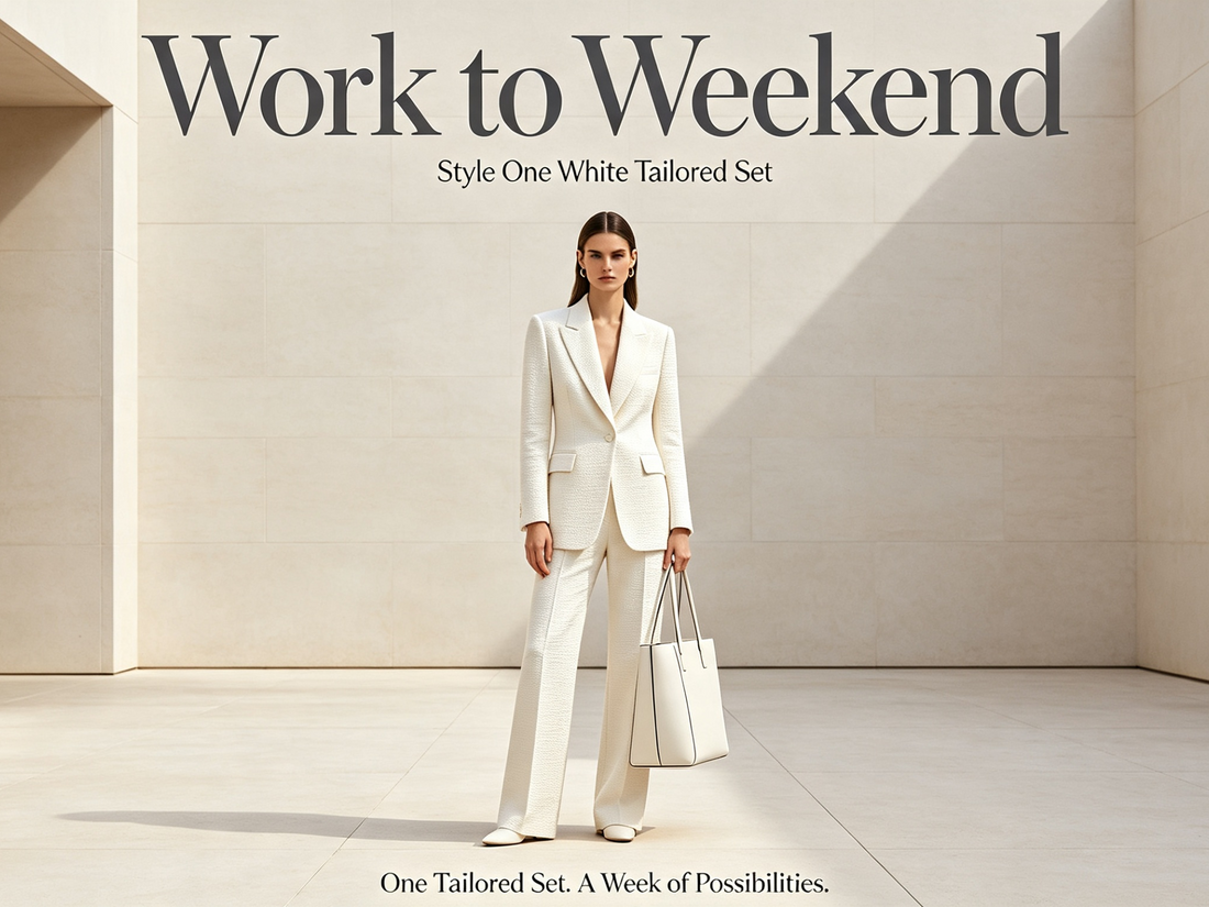 Work to Weekend: Style One White Tailored Set | WELENY