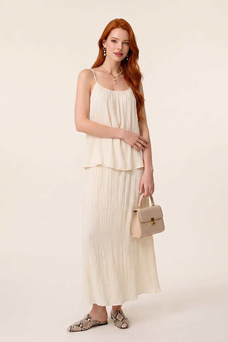 Pleated Camisole Wide Leg Tailored Sets