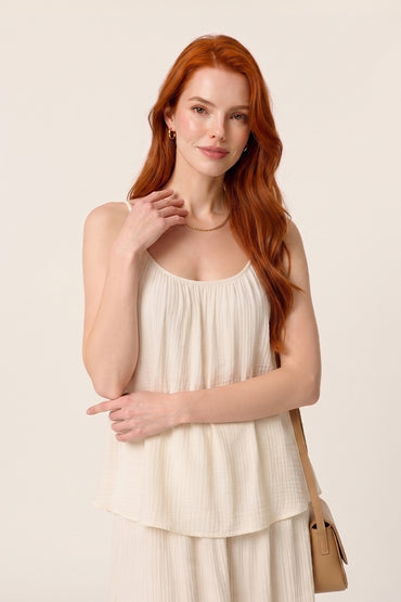 Pleated Camisole Wide Leg Tailored Sets