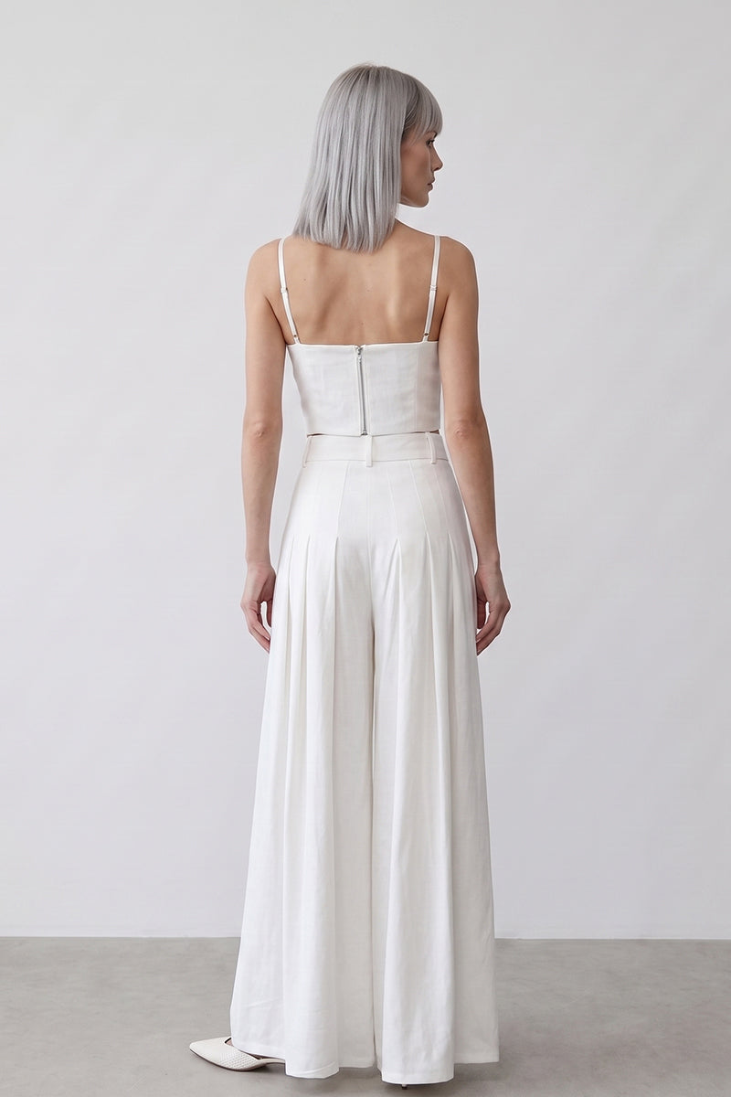 Pearl Trim Cami Wide Leg Tailored Sets