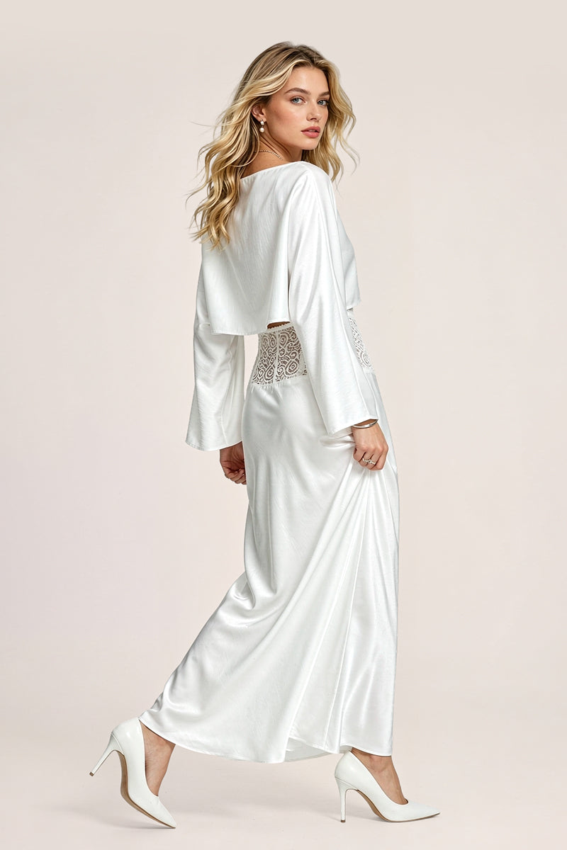 Lace Waistband Maxi Skirt Set Gala Elegant