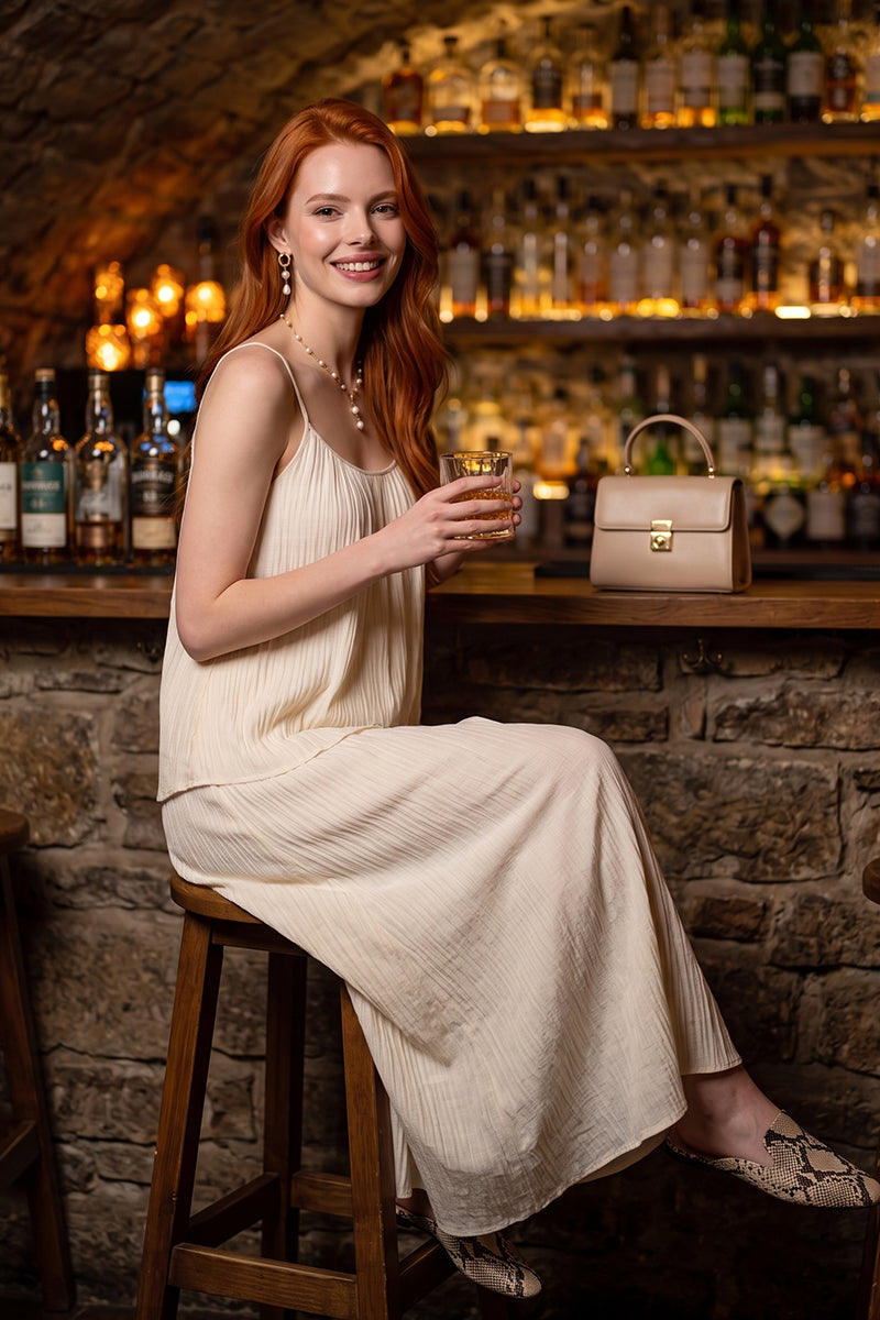 Pleated Camisole Wide Leg Tailored Sets