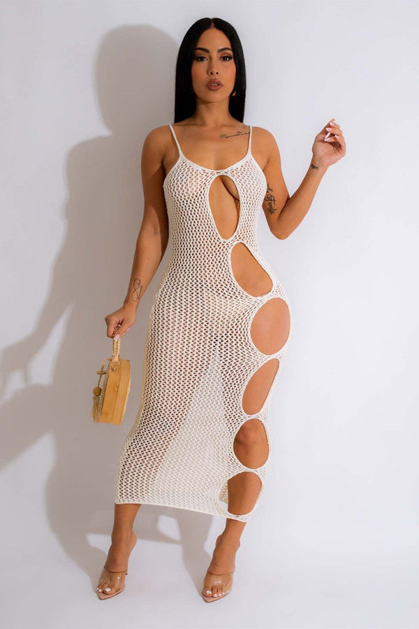 Cut Out Crochet Cover Up Dress