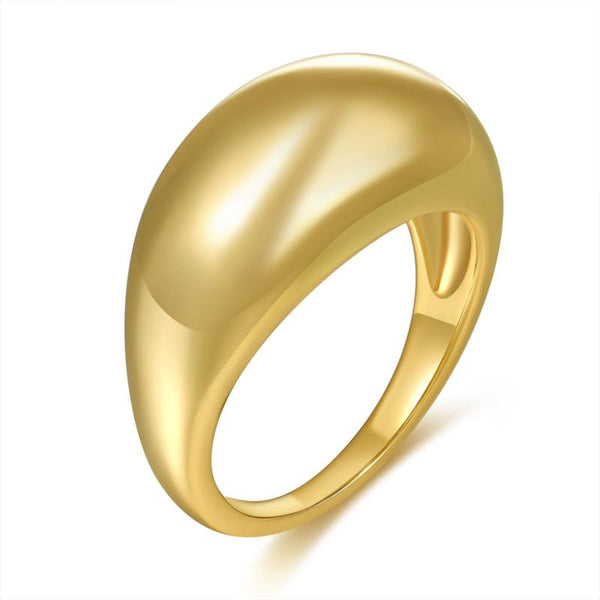 Smooth Dome Curved Arch Ring 18K
